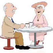 old couple at table